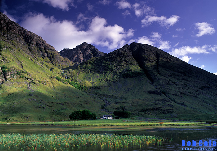 The farmhouse at Achnambeithach below Bidean nam Bian, Glencoe, Scotland