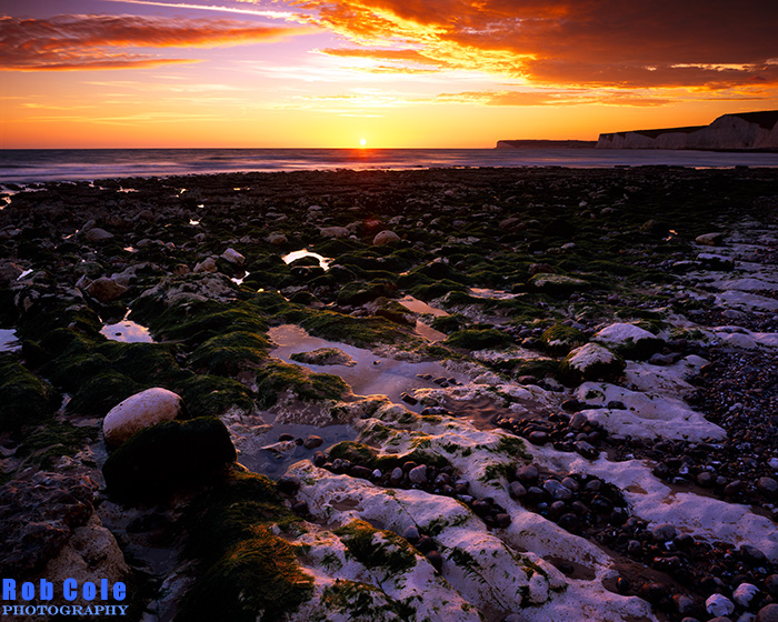 An autumn sunset at Birling Gap