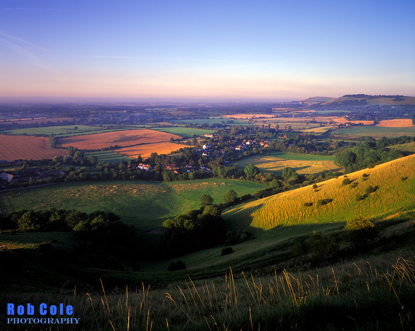 A late evening view of the Fulking escarpment