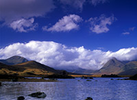 Orographic cloud envelopes the Black Mount across Lochan na H