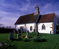 The tiny church of St Botolph in the hamlet of Hardham
