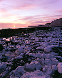An autumn sunset from the Beach at Birling Gap