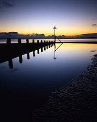A winter twilight at West Wittering beach